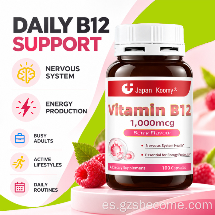 Shecome Vitamina B12 Cápsulas Energía y Apoyo al ADN